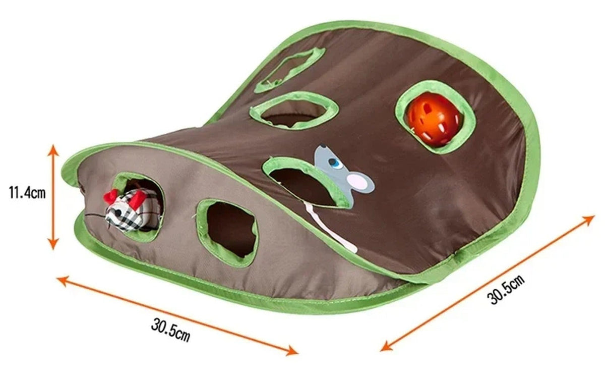 Cat Tunnel Game: Nine Holes, Folds Flat
