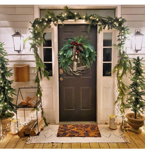 Christmas Wreath: Pinecones, Berries, Hanging Bells