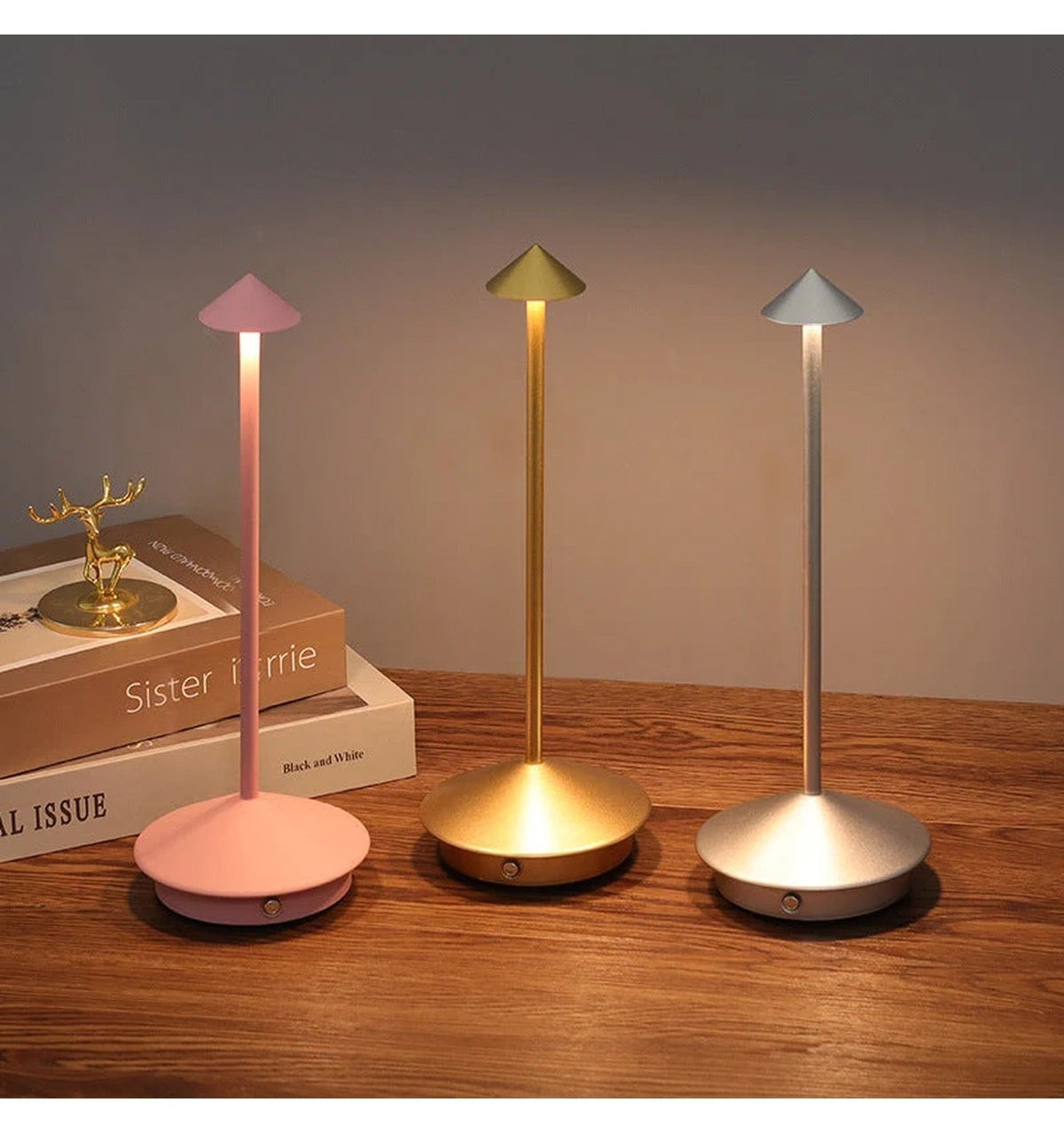 Cordless LED Table Lamp: USB Rechargeable