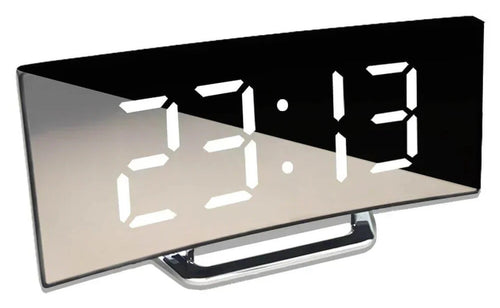 Curved LED Digital Clock: Large Display, Alarm