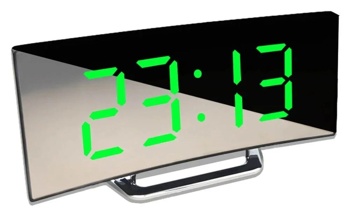 Curved LED Digital Clock: Large Display, Alarm