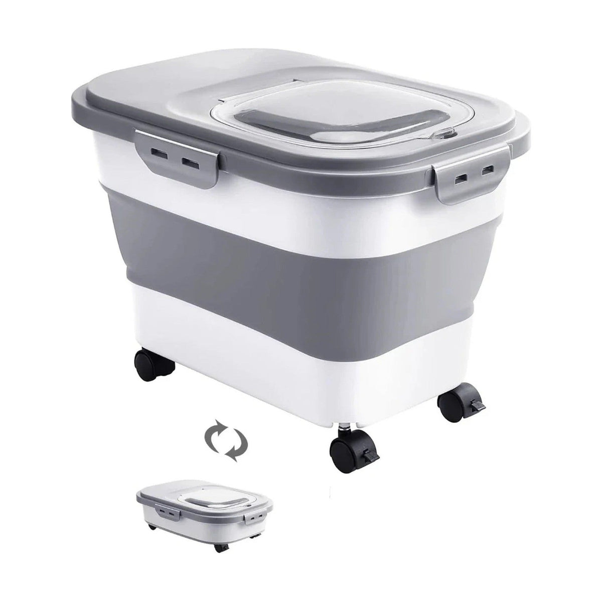 Foldable Food Storage Bin: Wheels, Sealed Lid
