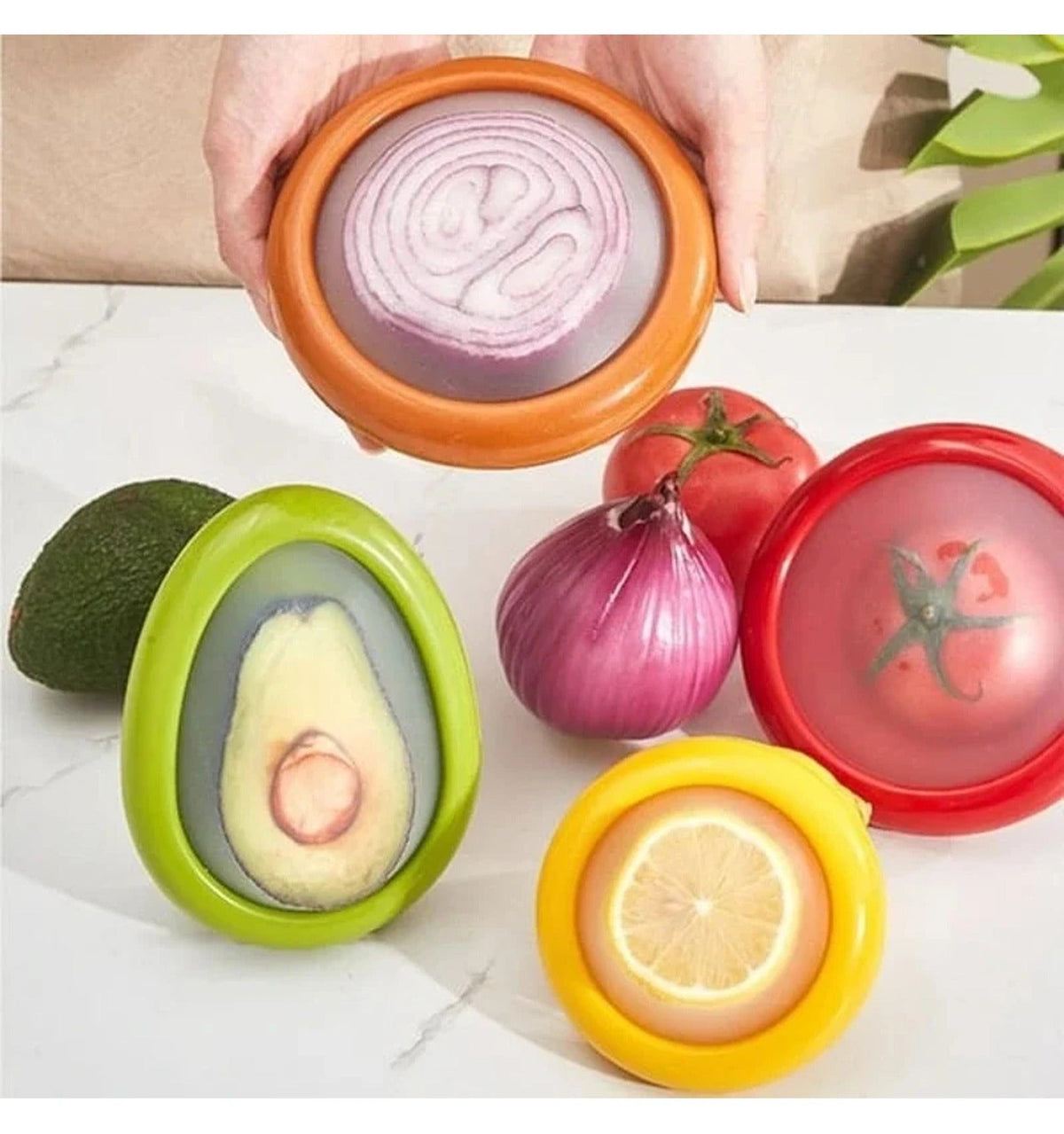 Produce Saver Cover: Flexible Dome For Cut Fruit