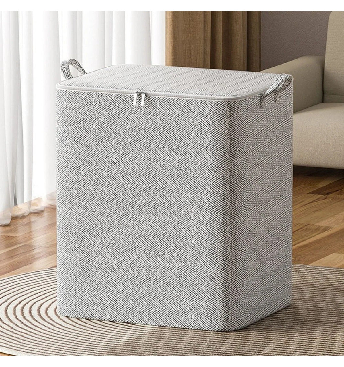 XL Clothes Storage Box: Handles, Detachable Lid