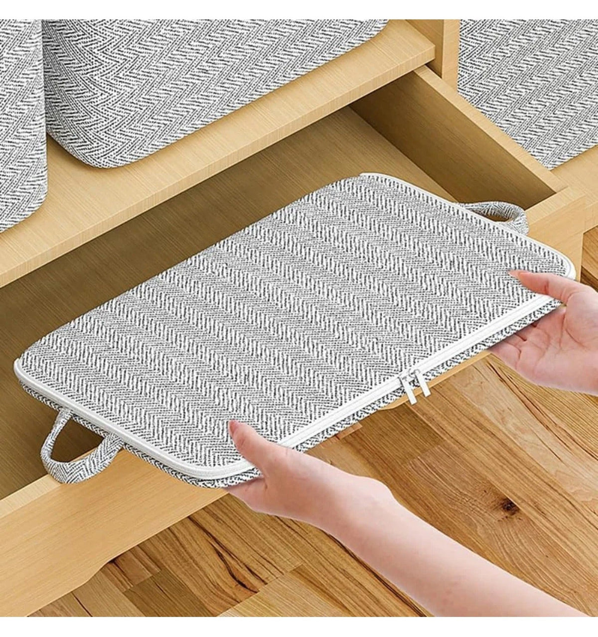 XL Clothes Storage Box: Handles, Detachable Lid